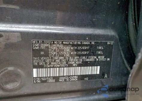 2022 Toyota Rav4 Xle from USA, damaged, VIN 2T3W1RFV6NW199279